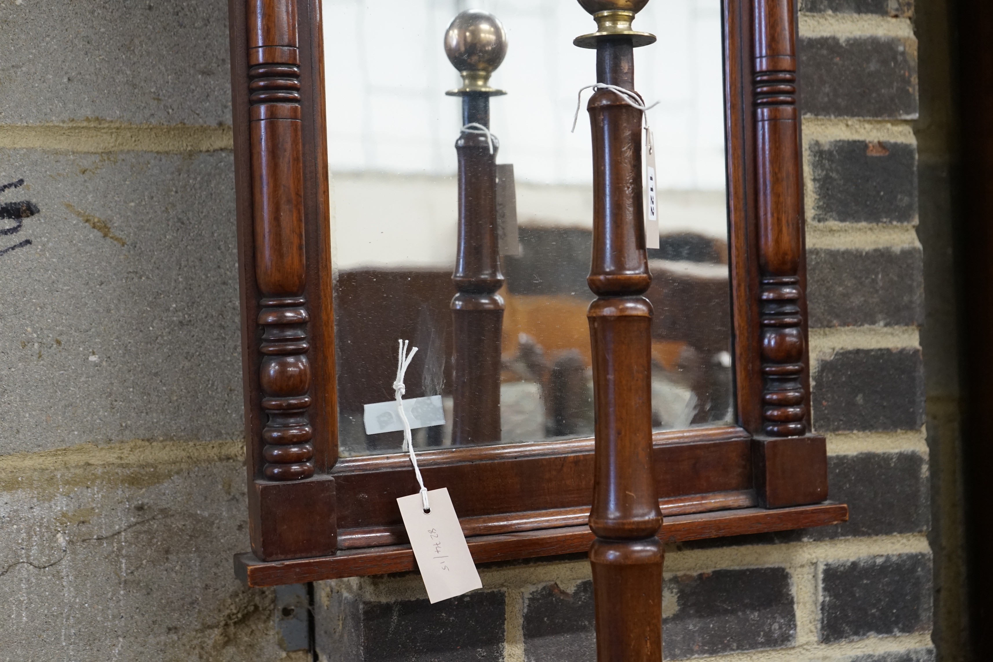 A 19th century mahogany pier glass, width 42cm, height 71cm